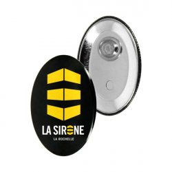 Fabrication de Badges Ovales Personnalisés 45x68mm avec attache aimantée ronde