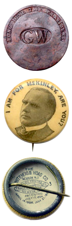 Badge pour l'élection de George Washington - Badge pour la campagne présidentielle de McKinley