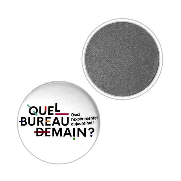 Badge rond personnalisé avec dos plat 45mm pour attache aimantée ronde